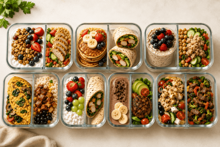 7 day high protein meal plan with breakfast lunch and dinner for every day of the week